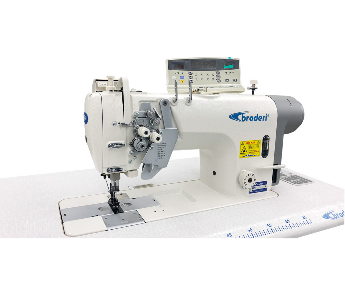 Broderi BD-8758-5 Direct Drive Tam Otomatik Büyük Mekik İptalli Çift İğne Makinası