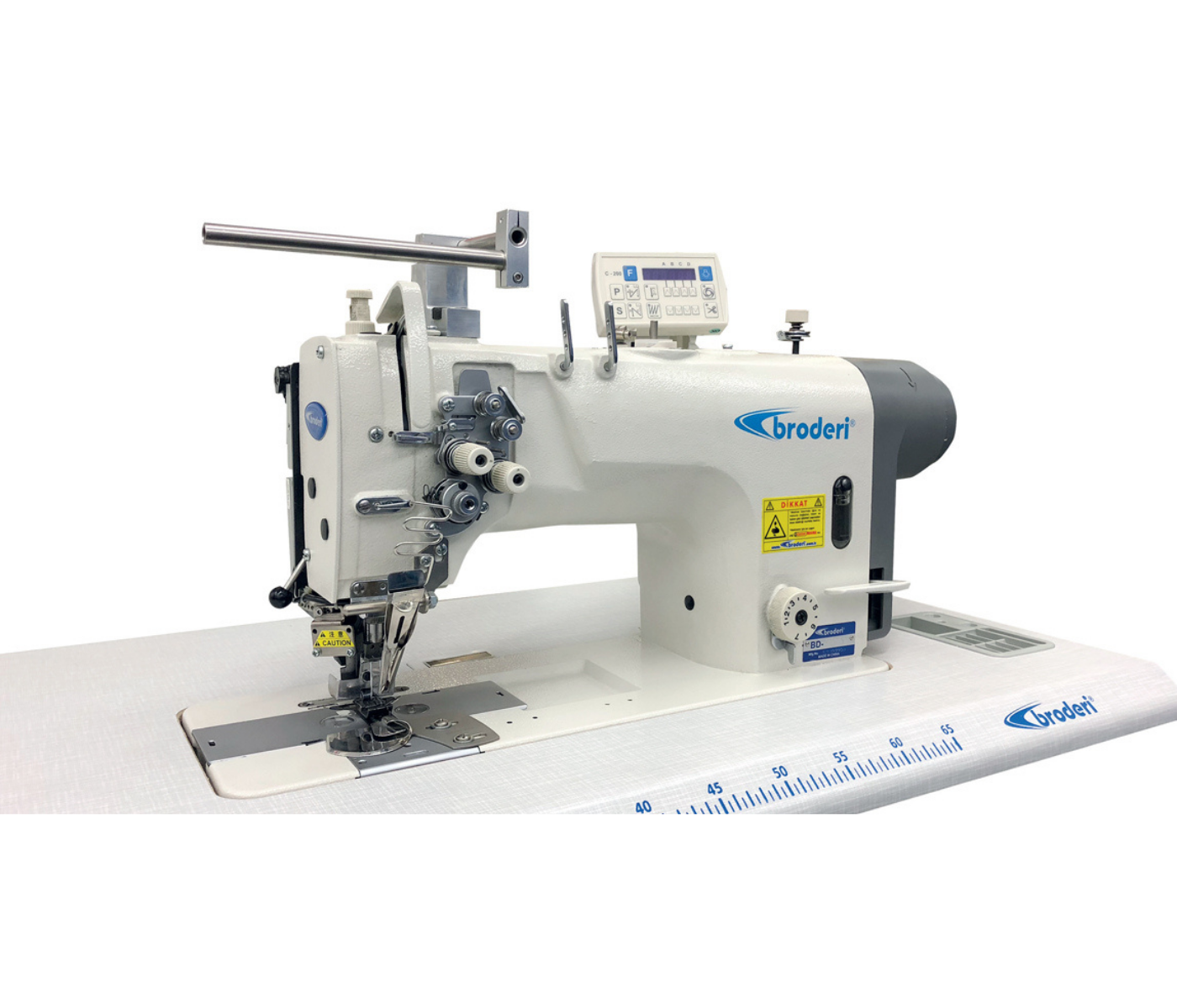 Broderi BD-8726-TK Giyotin Kesicili Çift İğne Makinası (Sensörlü)