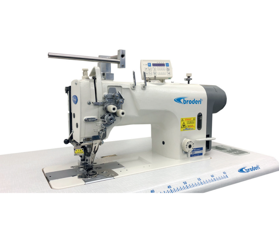 Broderi BD-8726-TK Giyotin Kesicili Çift İğne Makinası (Sensörlü)