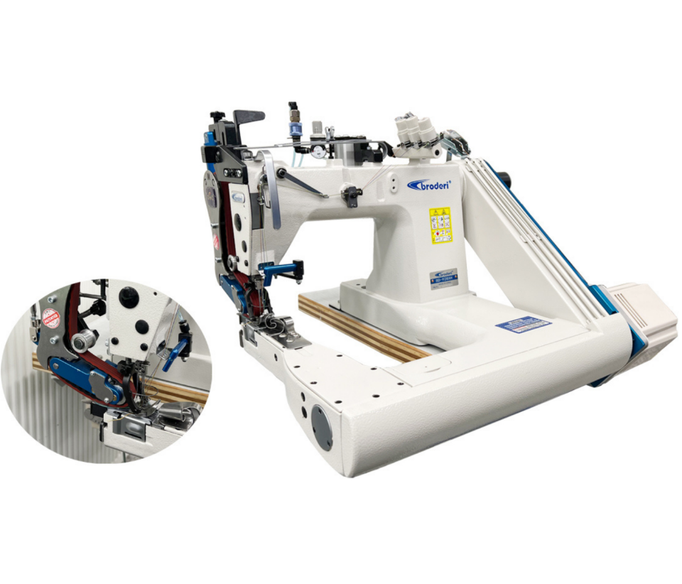 Broderi BD-928XH-PR 3 İğne Palet Çekicili Kot Kollu Makinası