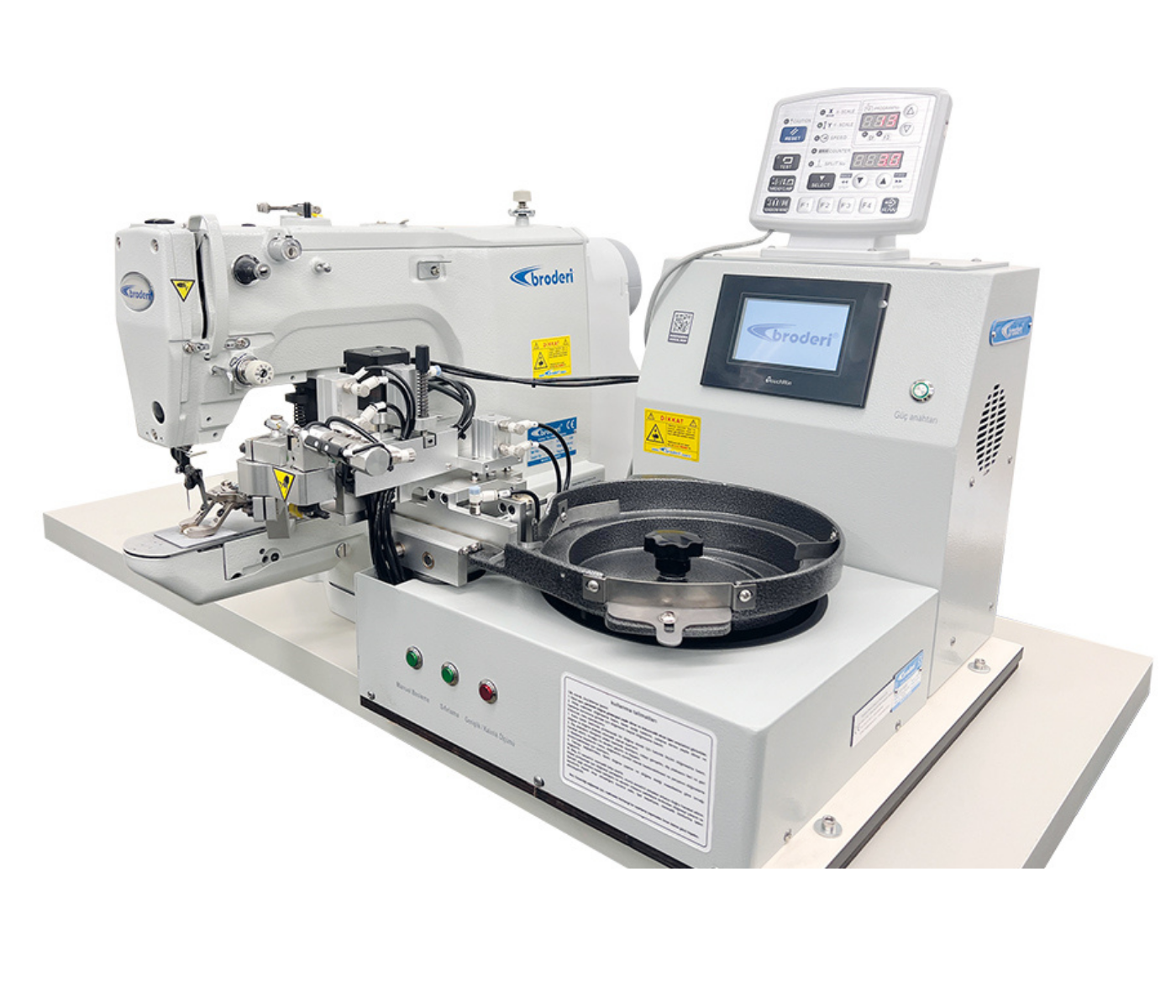 Broderi BD-438D/K Otomatik Kovalı Düğme Dikme Makinası
