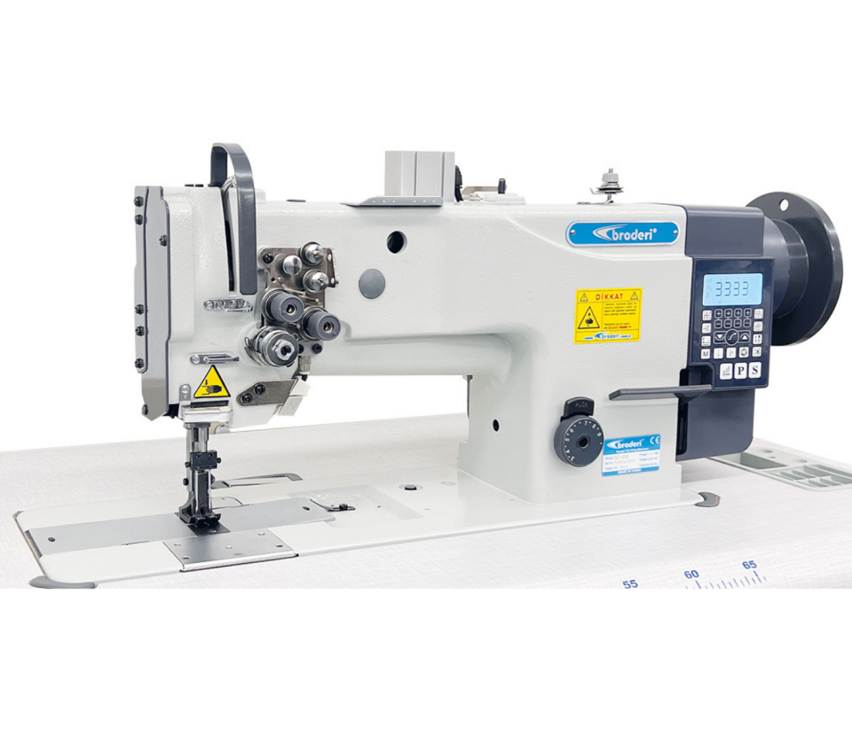 Broderi BD-896 Çift İğne Çift Papuç İğne Ve Ayak Transportlu Deri Makinası