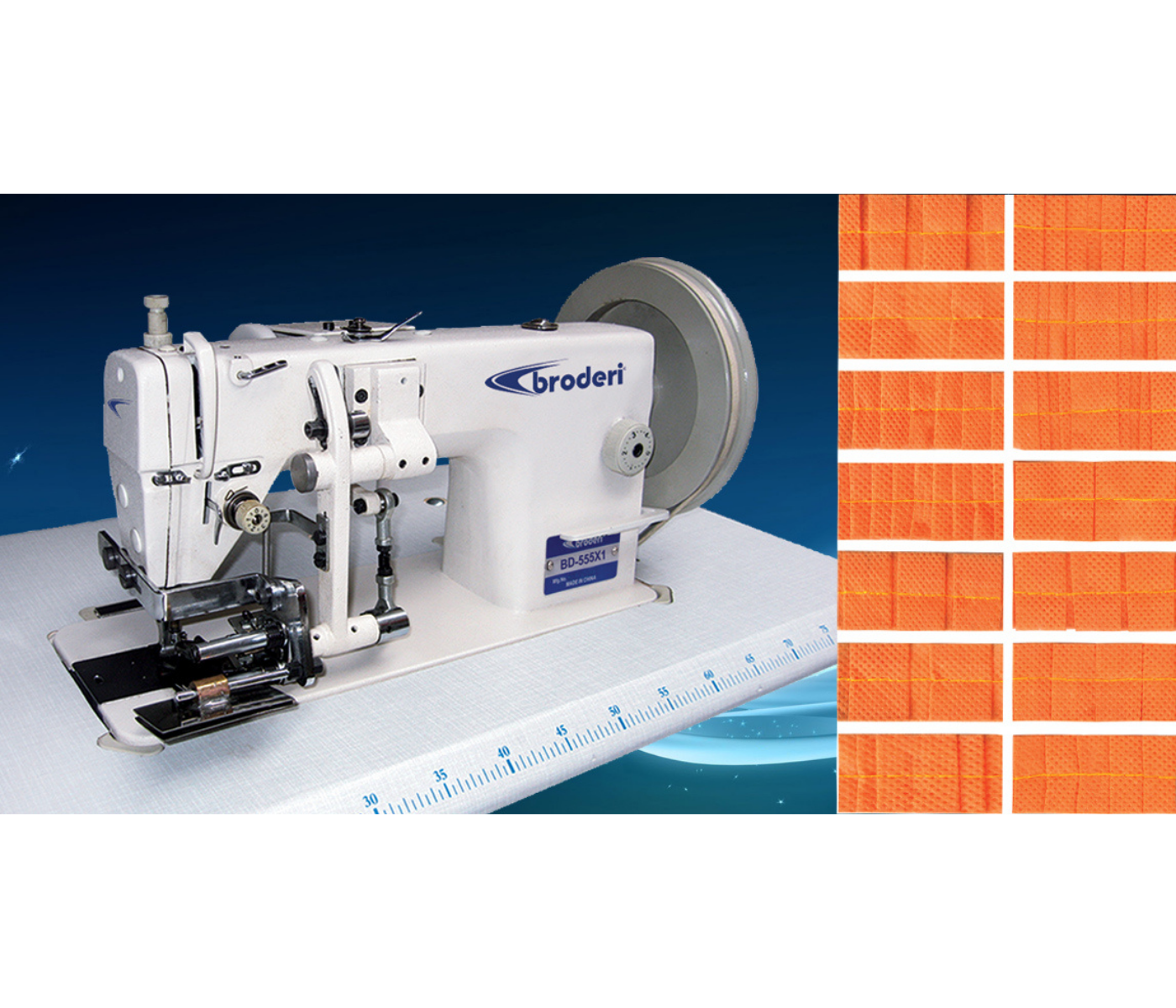 Broderi BD-555X Serisi 14 Desen Zincir Dikiş Pile Makinaları