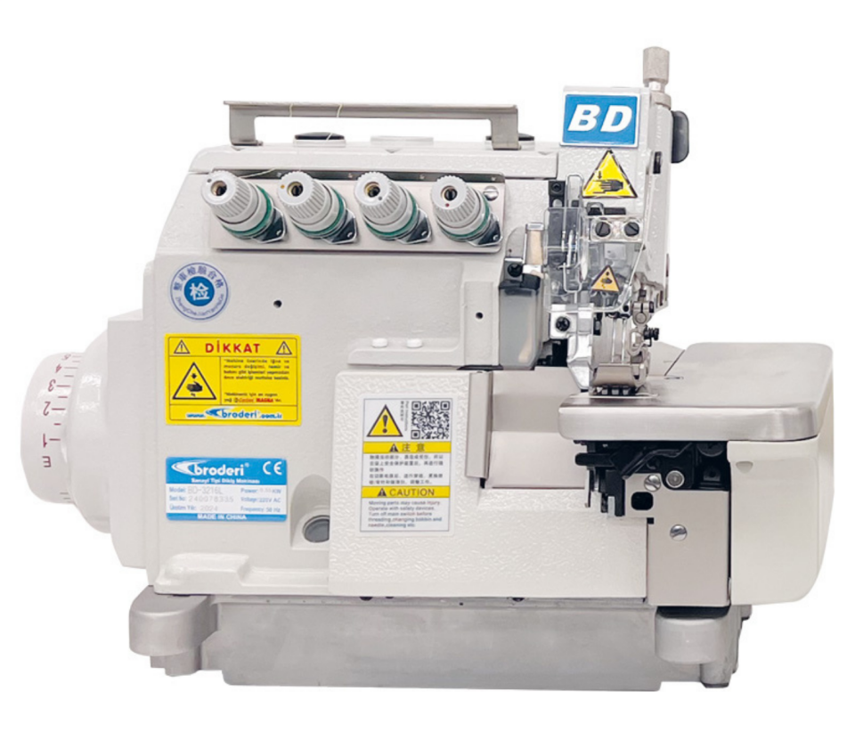 Broderi BD-3216L DIRECT DRIVE 5 İplik Sol kafa Overlok Makinesi