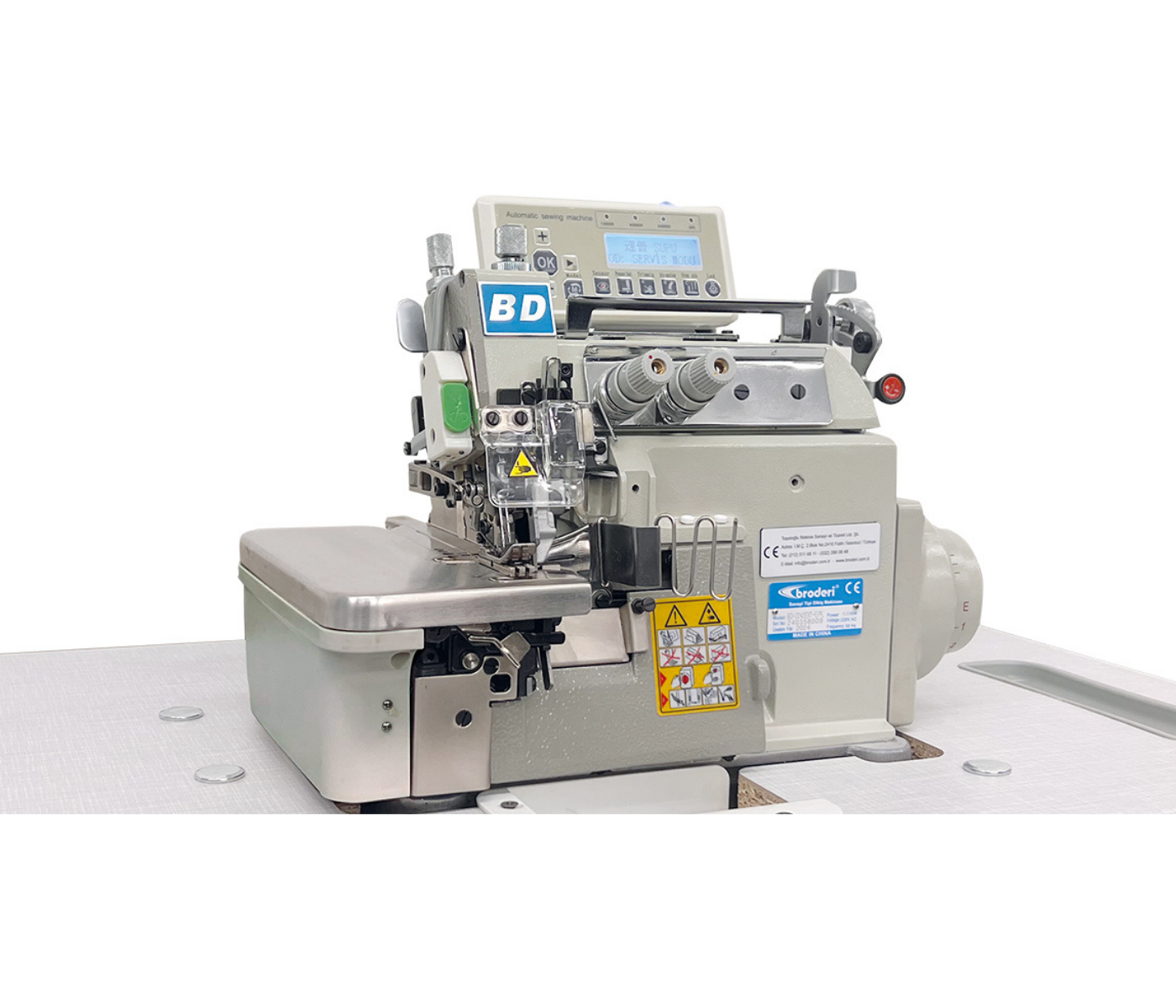 Broderi BD-2242EXT-32P2-E/PL Transportlu Giyotinli Cep Biye Overlok Makinesi (Elektrikli)