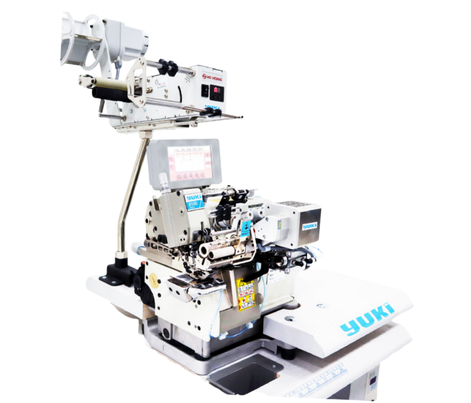 Yuki YK-8100-04DM/MCA38-TFU16-3 4 İplik Burunlu Overlok Mak. 38mm Lastik Kesicili Otom.