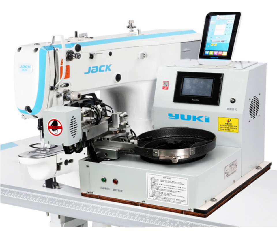 Jack JK-T1903GR-DII-988A Düğme Dikiş Mak. Kovalı Robot Kol Beslemeli Kilit D.