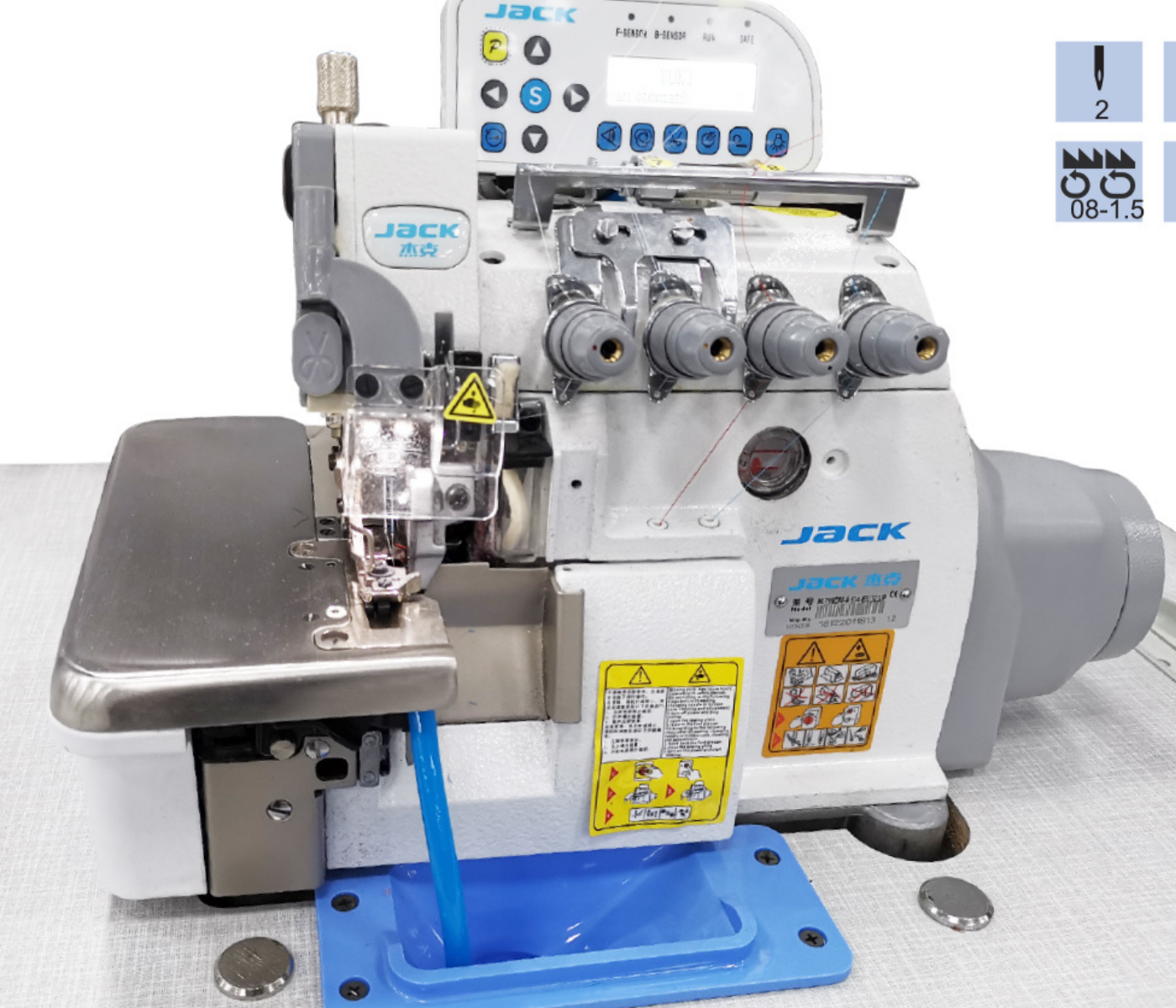 Jack JK-798DIII-4514-83/323/P 4 İplik Akıllı Overlok Makinesi Vakumlu Kıstırmalı Otom.